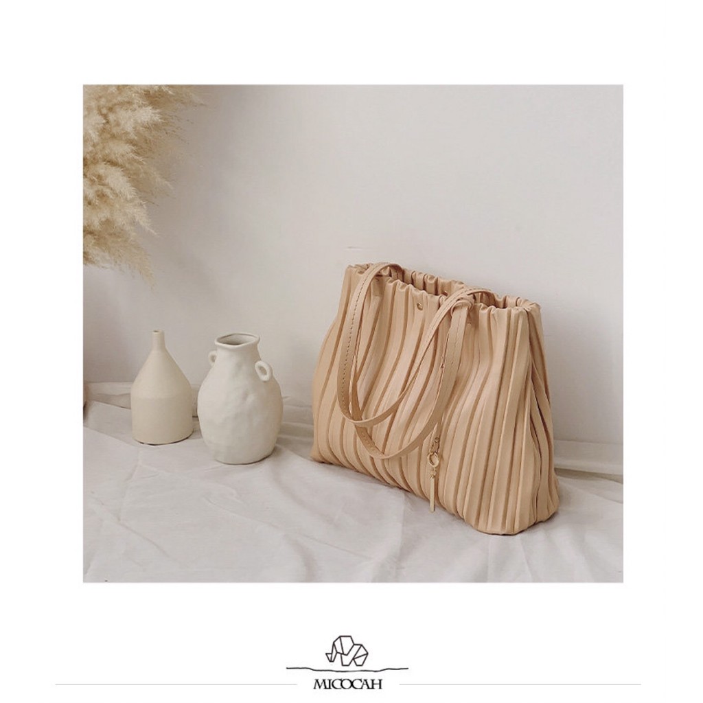 [Mã WASKT304 giảm 15% tối đa 30K đơn 99K] Micocah - [New] Túi xách Micocah dáng tote xếp ly thời trang size lớn MCC410