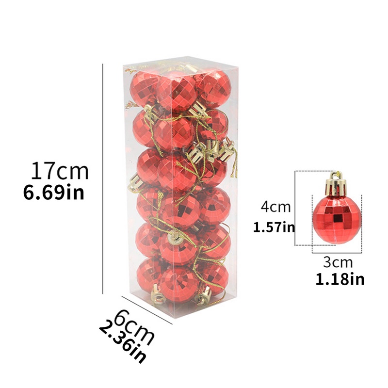 Bộ 24 Trái Châu Trang Trí Cây Thông Giáng Sinh Năm Mới
