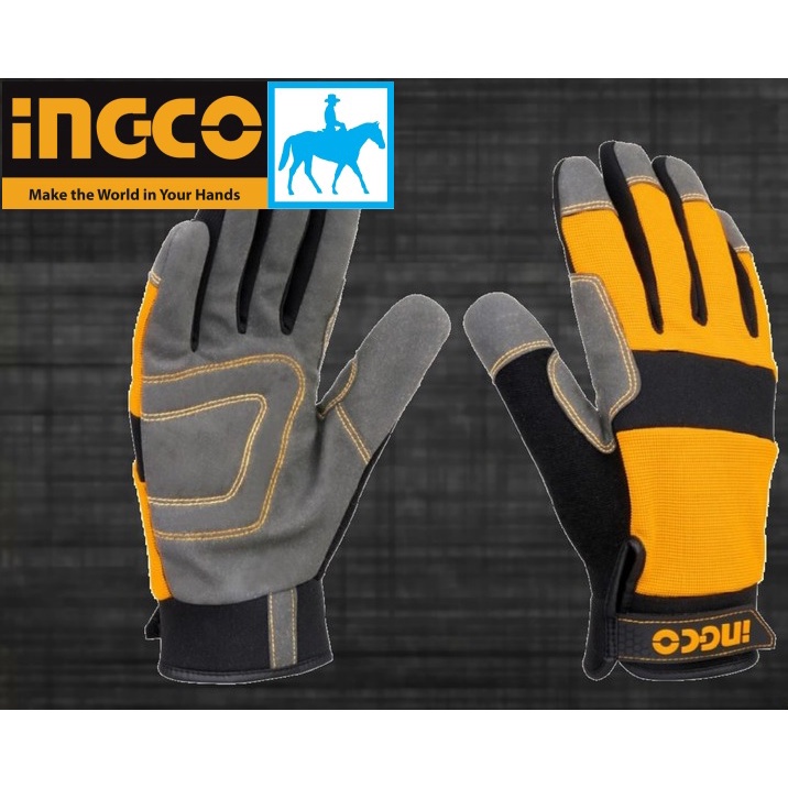 Găng Tay Xe Máy Bảo Vệ Da Thợ sửa xe hơi xe máy Thợ Cơ Khí Bảo Hộ Lao Động INGCO HGMG01-XL