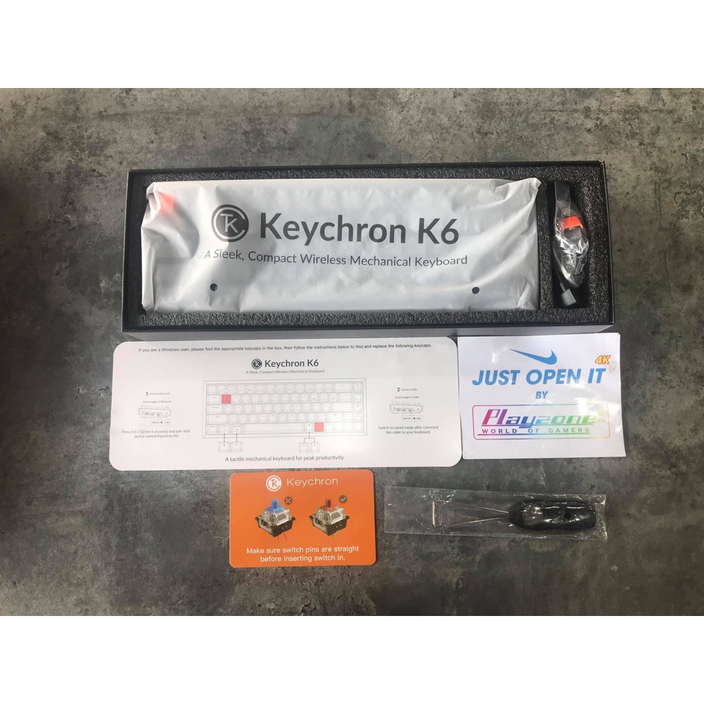 -  - -Bàn phím cơ Keychron K6 Nhôm Led RGB HOTSWAP - Chính Hãng - Bảo hành 12 tháng