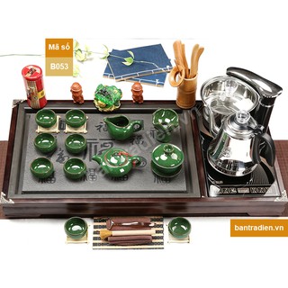 Bộ bàn trà điện gỗ mặt đá B053