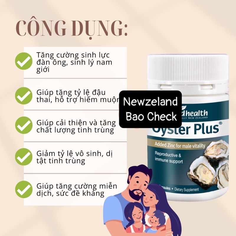 TINH CHẤT HÀU TƯƠI OYSTER PLUS ZINC CHO NAM GIỚI