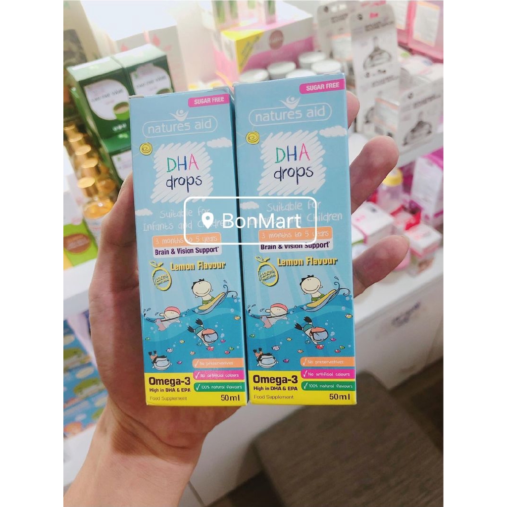 Vitamin Natures Aid DHA Drops 50ml từ 3 tháng đến 5 tuổi