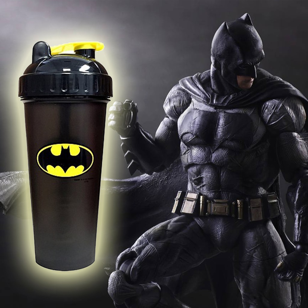 Bình Lắc Tập Gym ⚡FREE SHIP⚡ Bình nước thể thao Siêu Anh Hùng Marvel, DC 600ml siêu cute