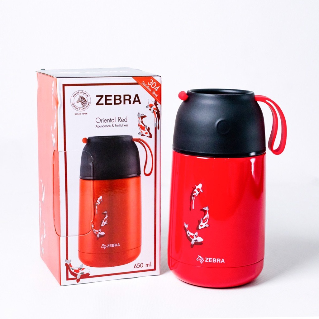 Camen Inox giữ nhiệt Zebra 0.65l đỏ ( Kim Ngư) - 123007