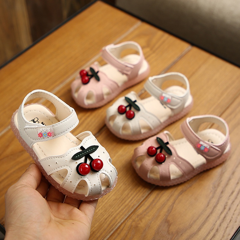 Sandal dép tập đi quả cherry mềm mại cho bé gái [DTD10]
