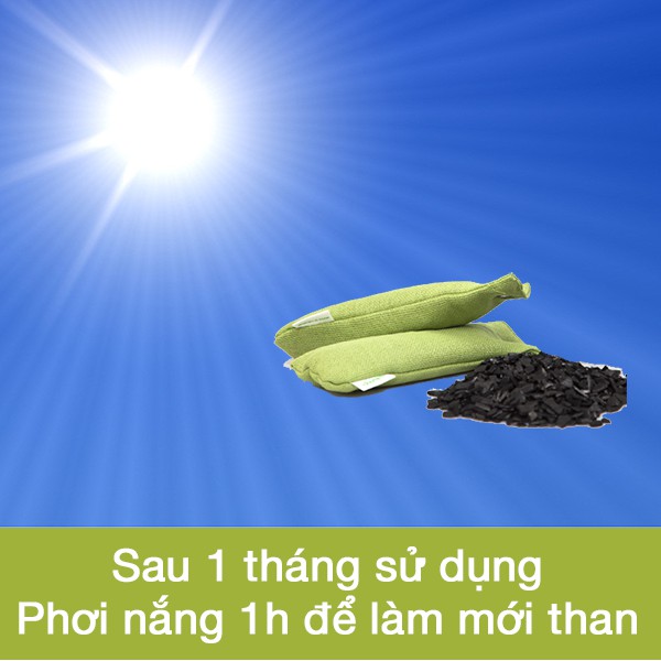 Túi Than Hoạt Tính Hút Mùi Hôi, Mồ Hôi Giày, Dép HAPAKU - 100% Than Hoạt Tính Gáo Dừa Bến Tre