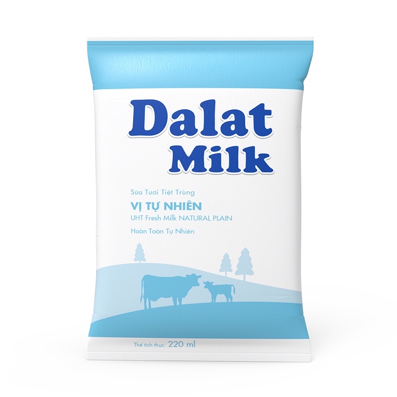 THÙNG 48 TÚI SỮA ĐÀ LẠT MILK 220ML ÍT ĐƯỜNG/ KHÔNG ĐƯỜNG/ CÓ ĐƯỜNG/ DALAT MILK