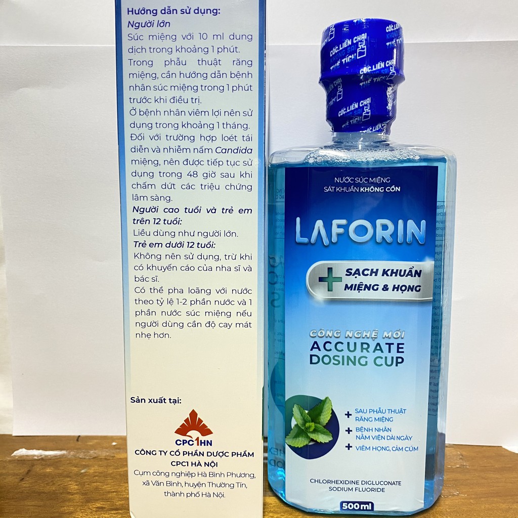 Nước súc miệng sát khuẩn răng miệng Laforin chai 500ml