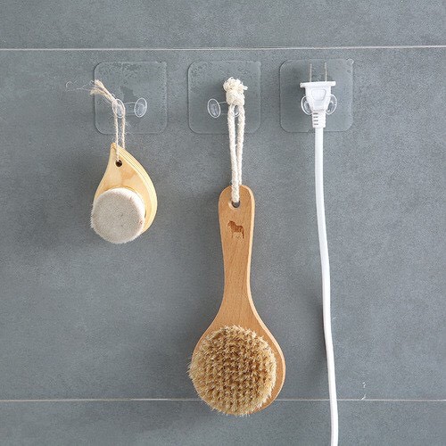 Móc Treo Dây Điện Dán Tường, Phích Cắm Kệ Đỡ Điện Thoại Trong Suốt Thông Minh 2 Chấu Siêu Dính đa Nă
