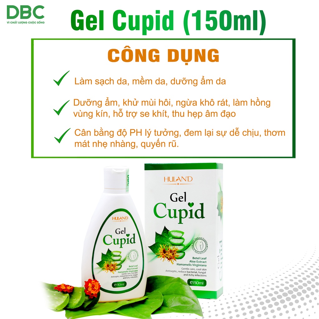 Dung Dịch Vệ Sinh Phụ Nữ Gel Cupid DƯỢC BẢO CHÂU 100-150ml Giảm Viêm Nhiễm Nấm Ngứa An Toàn Chiết Xuất Từ Lô Hội