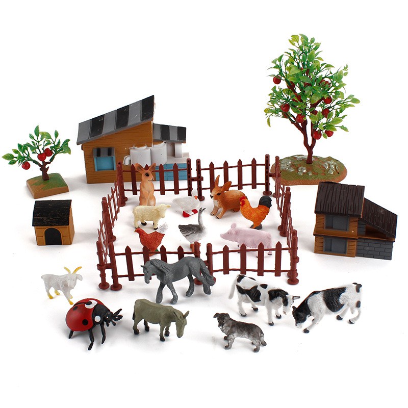 Đồ chơi mô hình nông trại, trang trại gia súc, chăn nuôi gia cầm