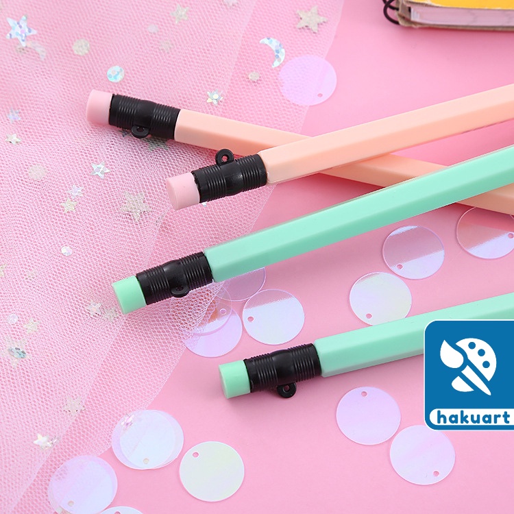 Bút chì vĩnh cửu lục giác Pastel vỏ nhựa kiểu bút chì gỗ - Văn phòng phẩm Haku