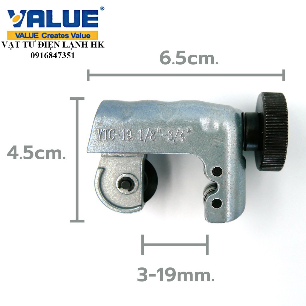 Dao cắt ống đồng Mini Value VTC-19 (1/8"-3/4")