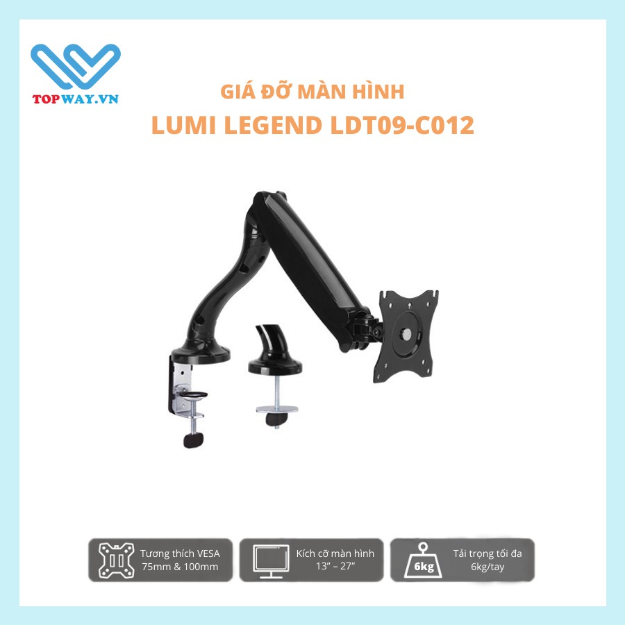 Giá treo màn hình máy tính 27 inch arm màn hình LUMI LEGEND LDT09-C012 BẢO HÀNH 1 NĂM
