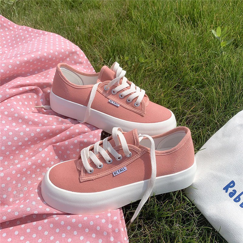 Giày thể thao bánh mì đế cao 3-4cm Quảng Châu, giày vải nữ