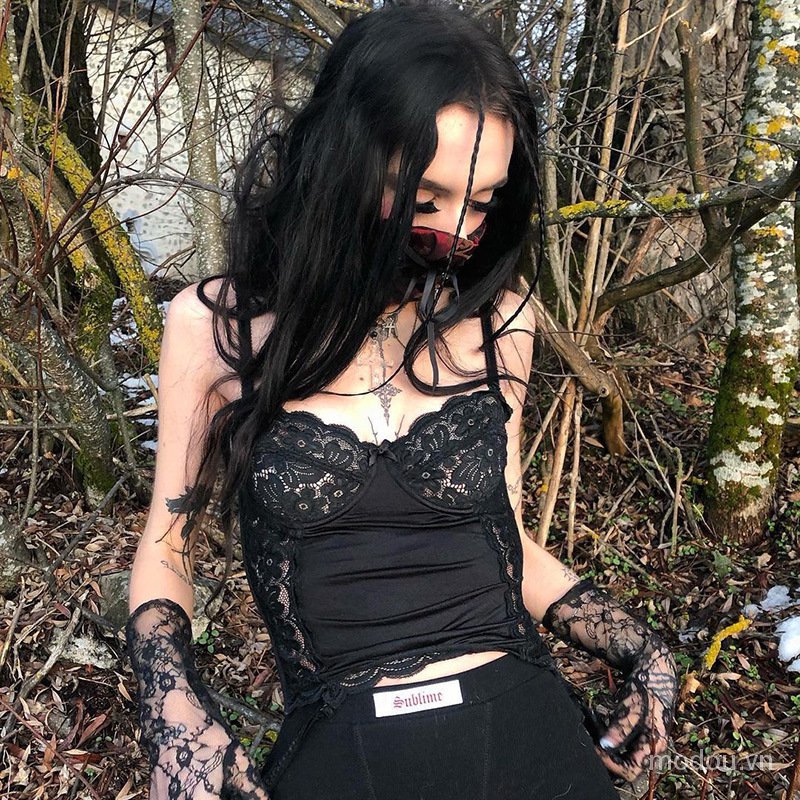 Áo Hai Dây Hở Lưng Phối Ren Gợi Cảm Cho Nữ