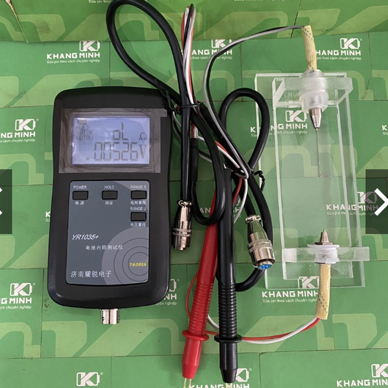 Máy đo nội trở pin YR1035+ điện áp 100V, giao diện tiếng anh, thiết bị đo nội trở test pin YR1035 độ chính xác cao