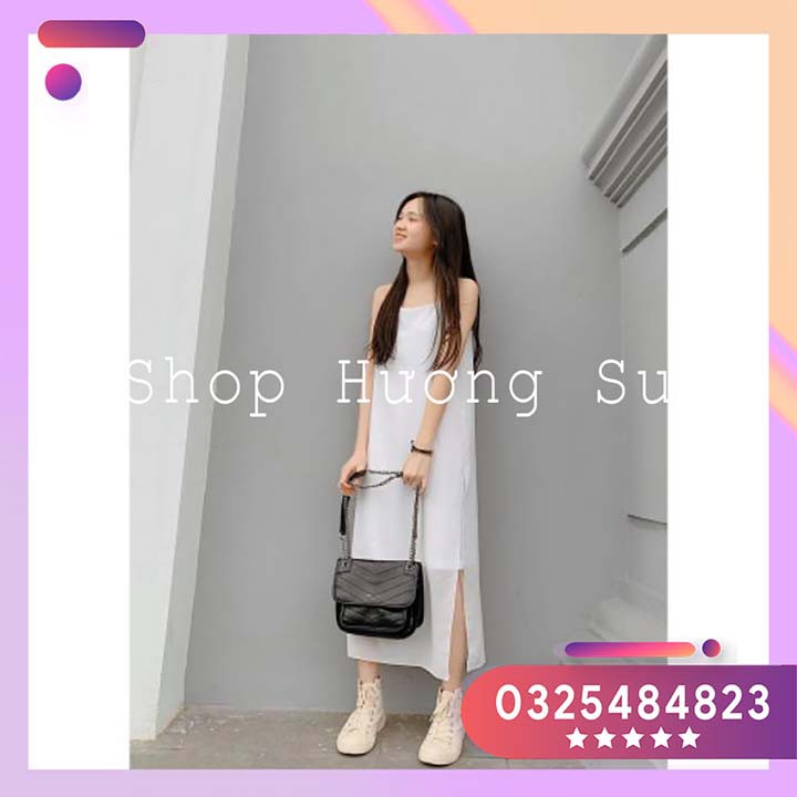 Váy 2 Dây Vạt Xẻ Basic Dáng Suông Siêu Hot-HươngSu-(V026) | BigBuy360 - bigbuy360.vn