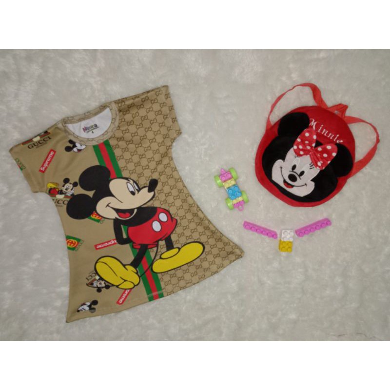 Đầm Bé Gái 1-6 Tuổi In Hình Chuột Mickey