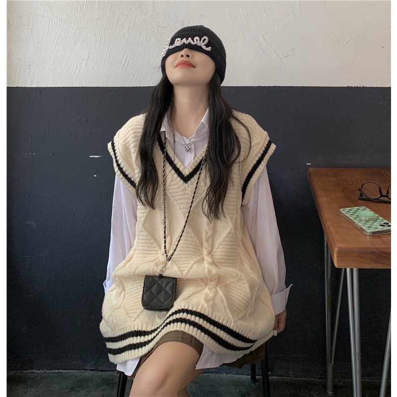 Set áo gile + sơ mi trắng