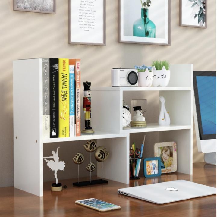 Kệ gỗ đựng sách bàn đặt bàn BOOKCASE White - Home and Garden