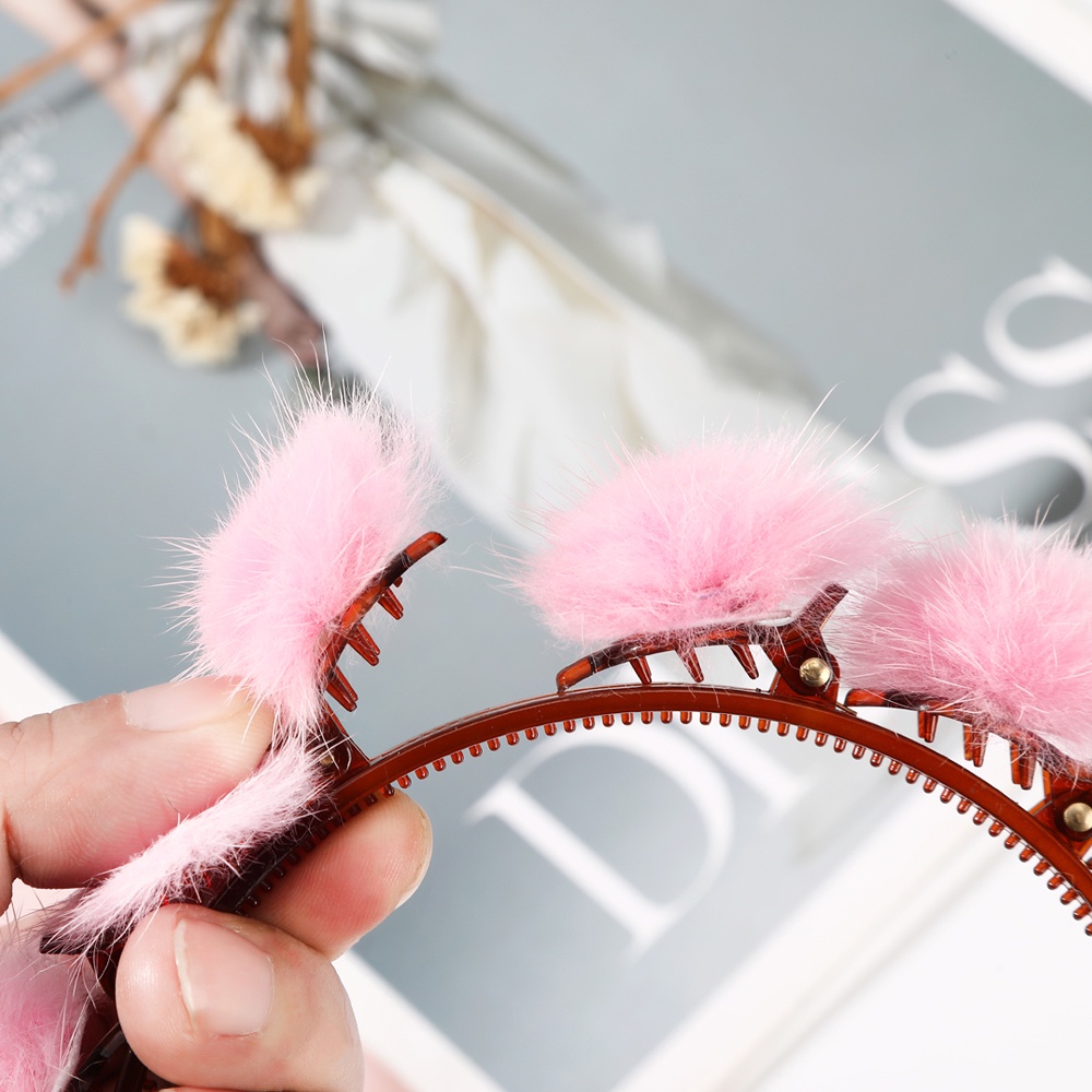 Băng đô Haimeikang đính quả cầu lông thời trang thu đông mới 2022 dễ thương