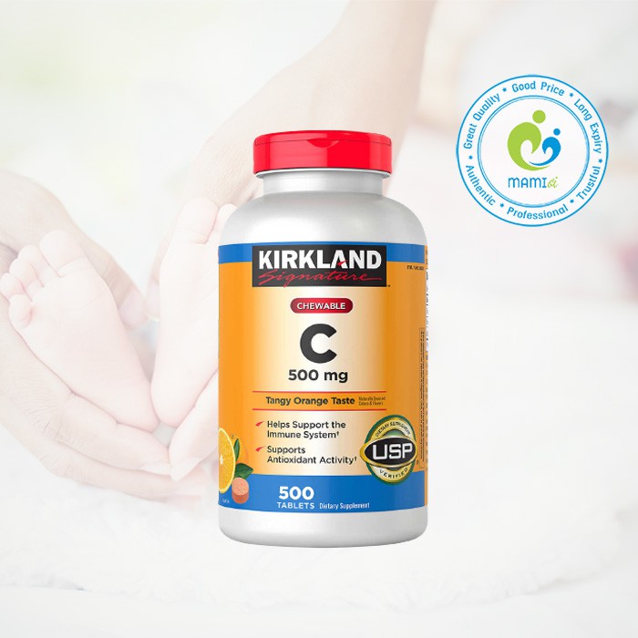 Vitamin C (500v) tăng cường đề kháng, đẹp da cho người từ 2 tuổi trở lên Kirkland Vitamin C 500mg, USA