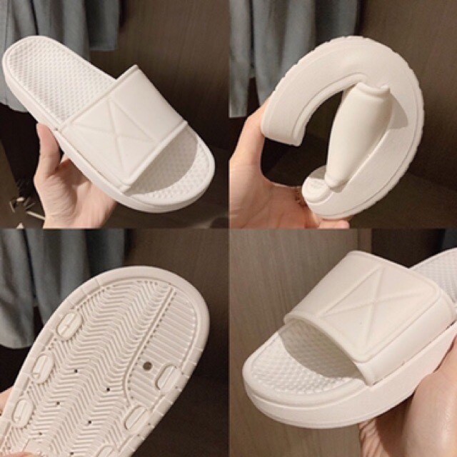 Dép Quai Ngang Nam Nữ Đúc Cao Su Trơn 3 Màu - Tăng Chiều Cao