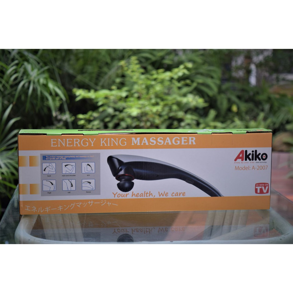 [Akiko A2007] Máy massage cầm tay NHẬT BẢN, chiếu hồng ngoại, đủ ba đầu cho cổ lưng vai tay chân và toàn thân