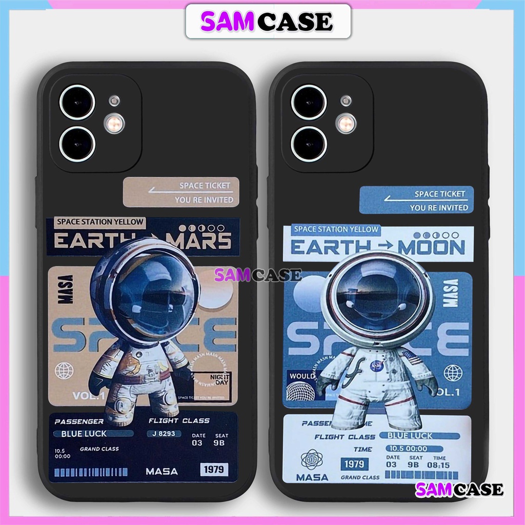 Ốp lưng iPhone Phi hành gia Nasa cạnh viền vuông silicon mềm dẻo cho iphone 6/6s/7/8/X/XS/XR/11/12/13/14 Pro Plus Max