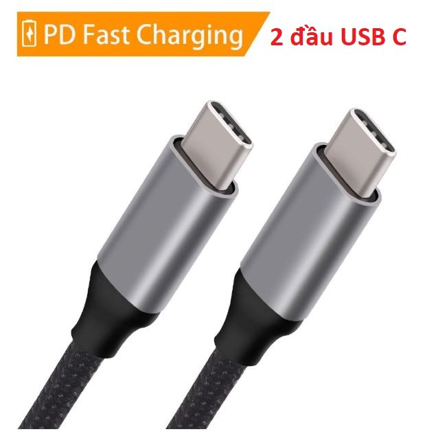 Cáp sạc dây dù 2 đầu USB Type-C 3.1