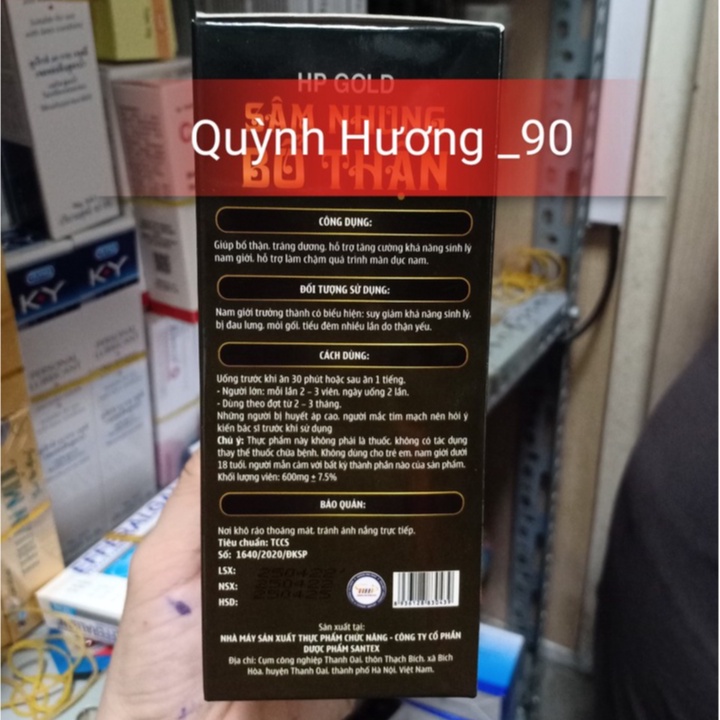 Sâm nhung BỔ THẬN HP Gold hộp 30 viên hỗ trợ tăng cường sức khỏe nam giới