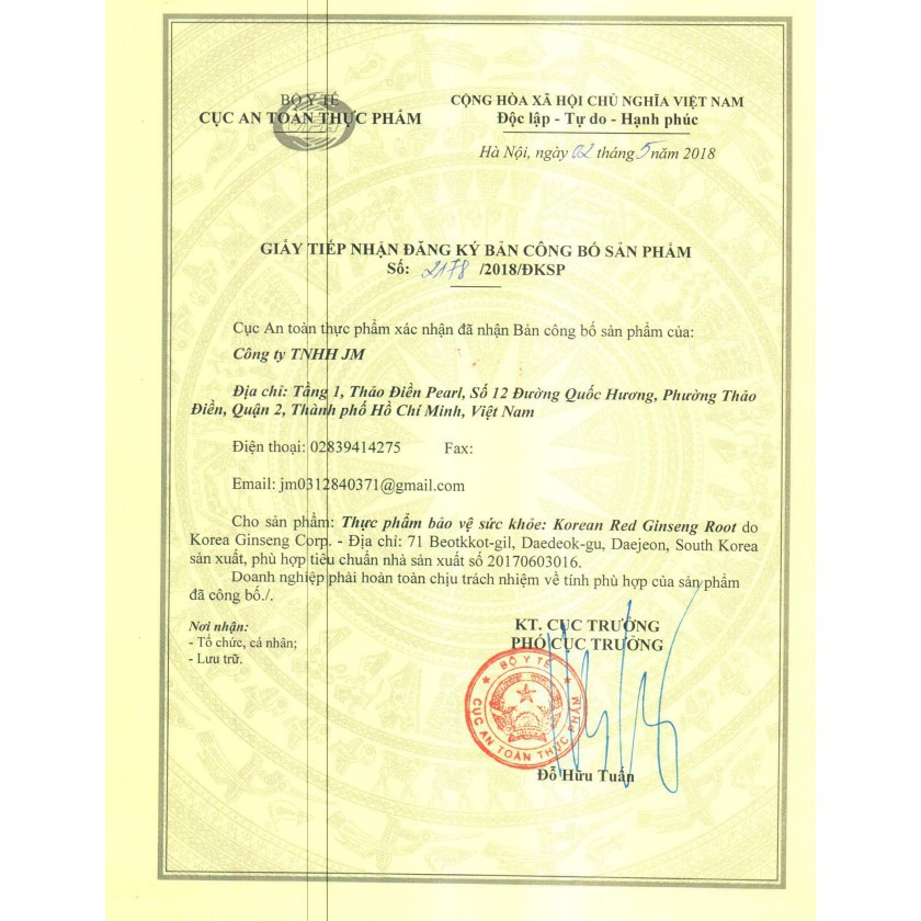 HỒNG SÂM CỦ KHÔ KGC 75G - Cheong Kwan Jang