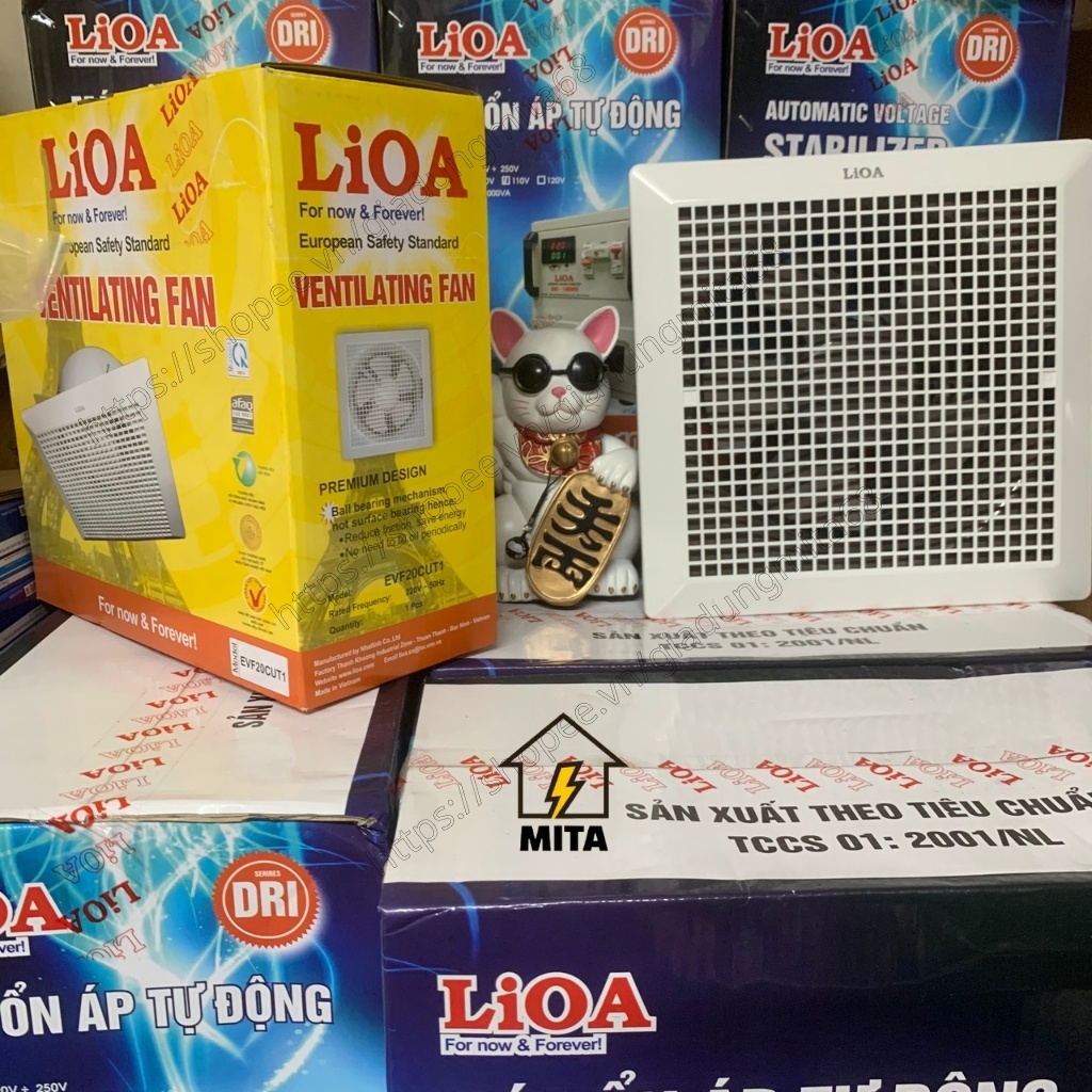 Quạt thông gió âm trần hút thẳng LiOA EVF20CUT1 - MITA
