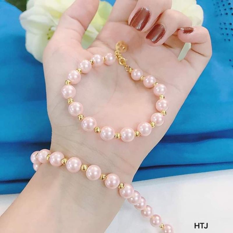 Vòng tay bi bạc mạ vàng 10k