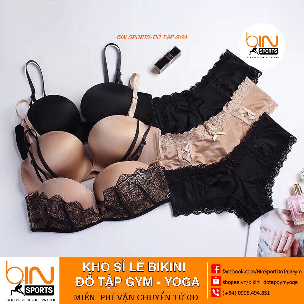 [Free ship 50đ] Bộ đồ lót Vicky cup ngang siêu đẩy AL007
