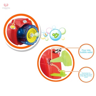 Camera Bubble Machine Portable Bubble Hurricane Machine Automatic Kid Toy with LED Light Music