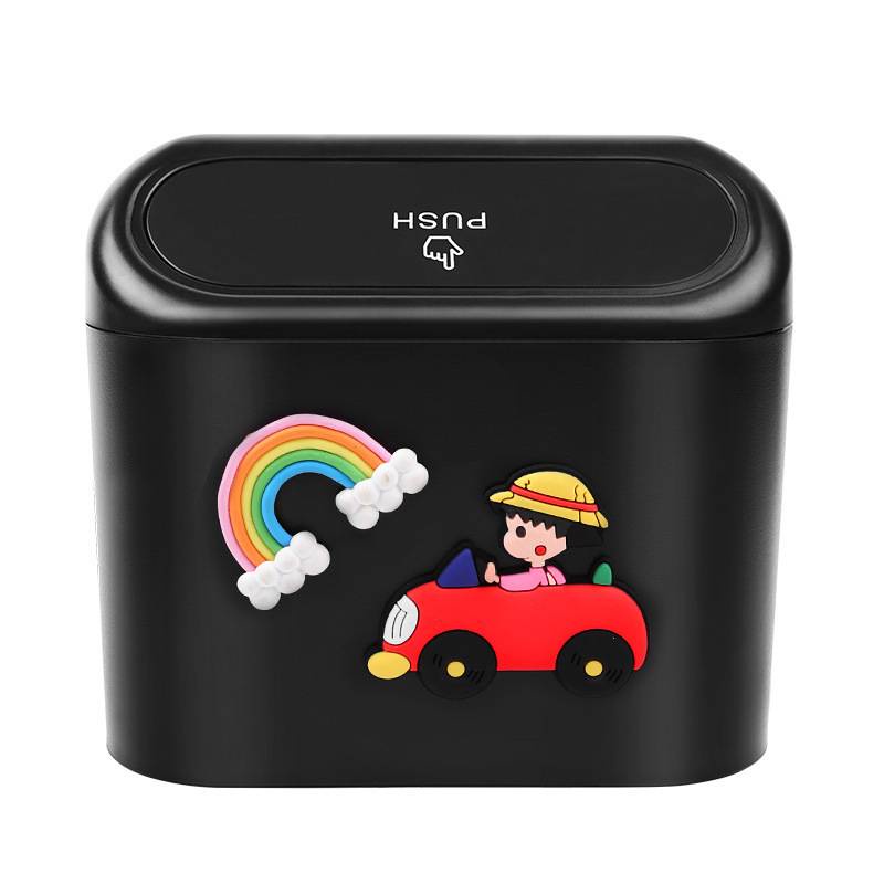 Thùng rác mini gắn cửa xe hơi hoạ tiết hoạt hình xinh xắn