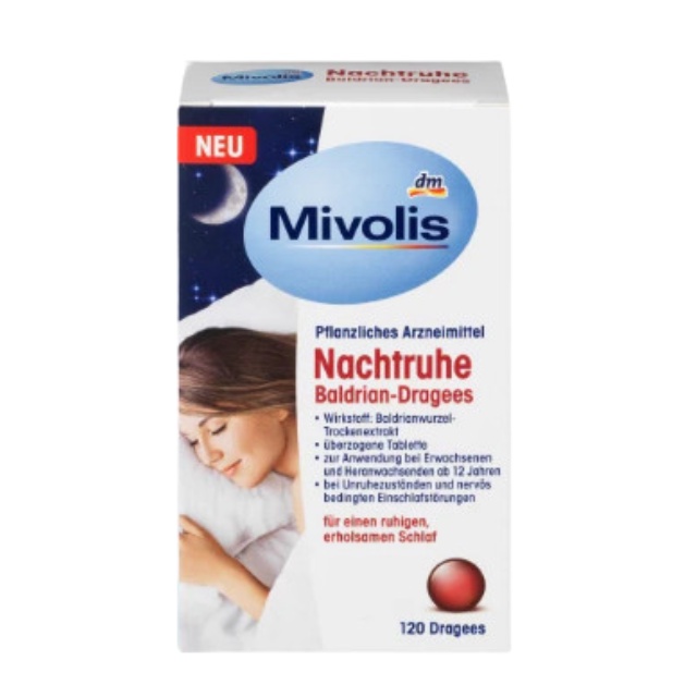 Viên thảo dược hỗ trợ ngủ ngon giảm căng thẳng Mivolis 120 viên - Hàng Đức