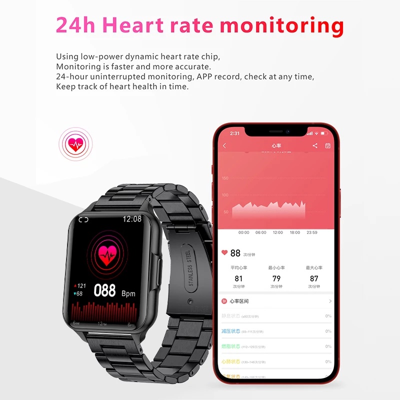 Đồng Hồ Thông Minh LIGE IP68 Chống Thấm Nước Có Chức Năng Theo Dõi Nhịp Tim Và Phụ Kiện