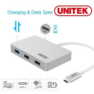 Hub USB 3P (3.0) Unitek Y 3190 type c, bộ chia cổng USB từ máy tính cổng TYPE C ra 3 cổng USB 3.0