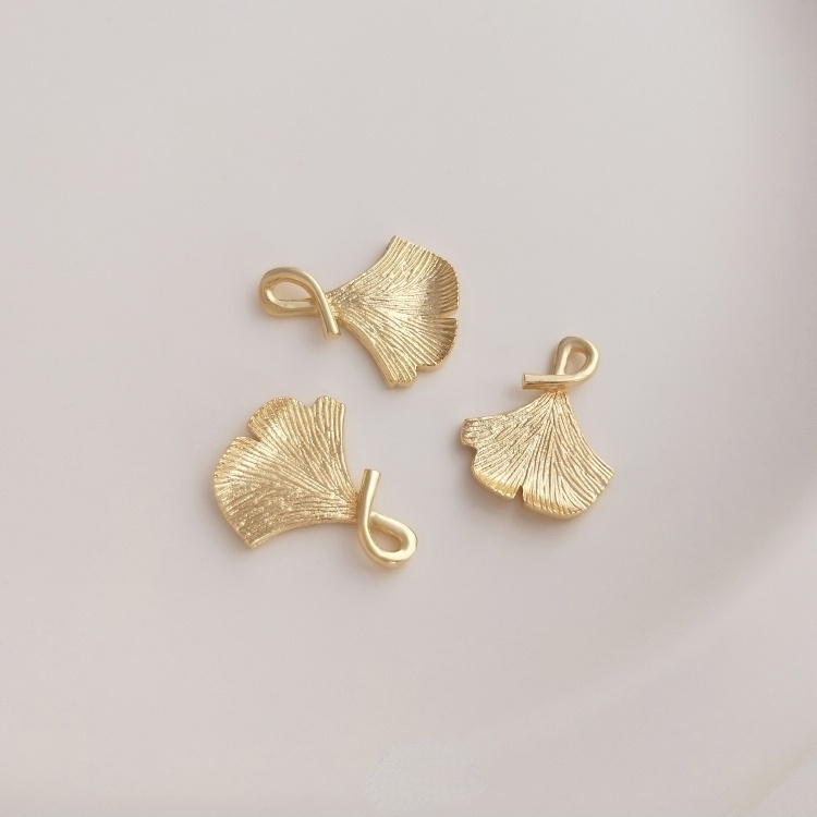 Mặt Dây Chuyền Hình Lá Bạch Quả 14K Màu Sắc Dễ Thương diy