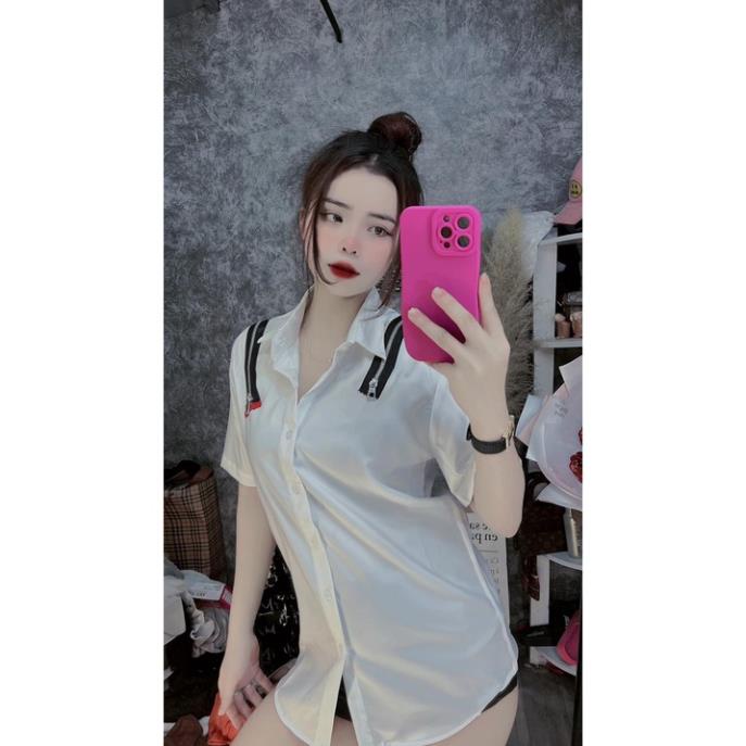 Sơ Mi Tay Lỡ Hình Form Rộng 2 Khóa Vai Dày Mịn Thoáng Mát Thiết Kế Thời Trang Kiểu Dáng Năng Động Trẻ Trung