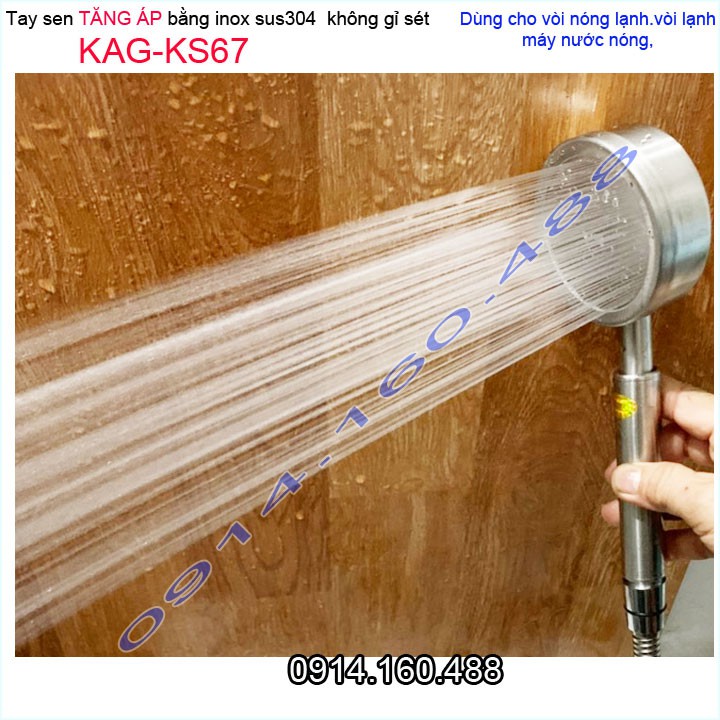 Vòi sen tăng áp SUS304 KAG-KS67, sen tắm tăng áp inox tia nước mạnh sử dụng siêu bền thiết kế đẹp