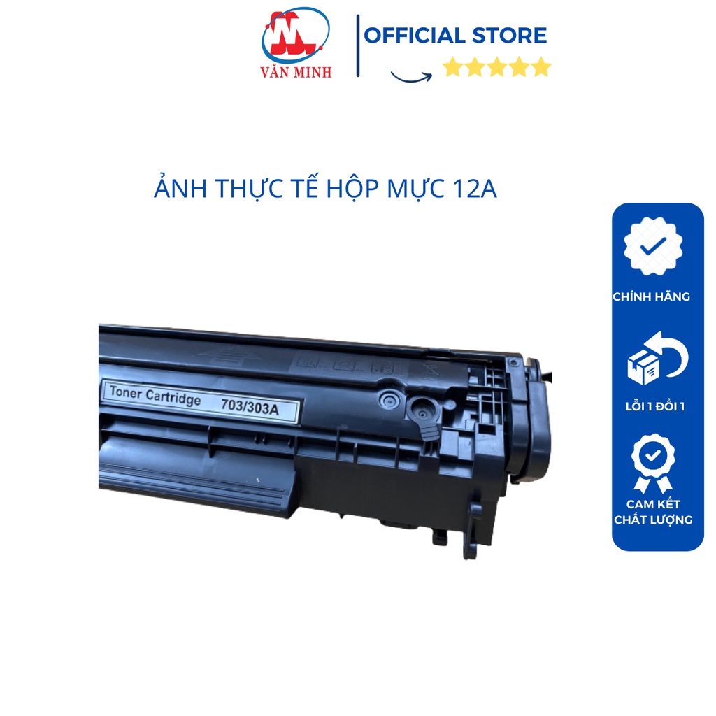 Hộp mực máy in Canon 2900, hộp mực  12A, có lỗ đổ mực thải, không vỏ