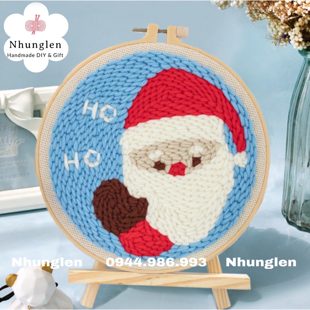 DIY Bộ Thêu Len Xù Chủ Đề Noel - Punch Needle Decor -  Qùa Tặng Handmade Ý Nghĩa
