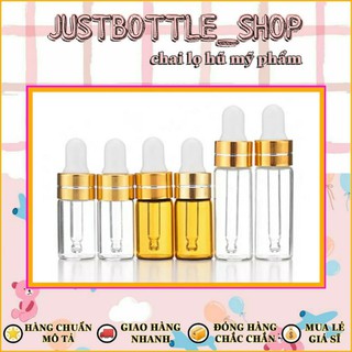 Set 5 Lọ thủy tinh chiết tinh dầu, Chai chiết tinh dầu 3ml; 5ml