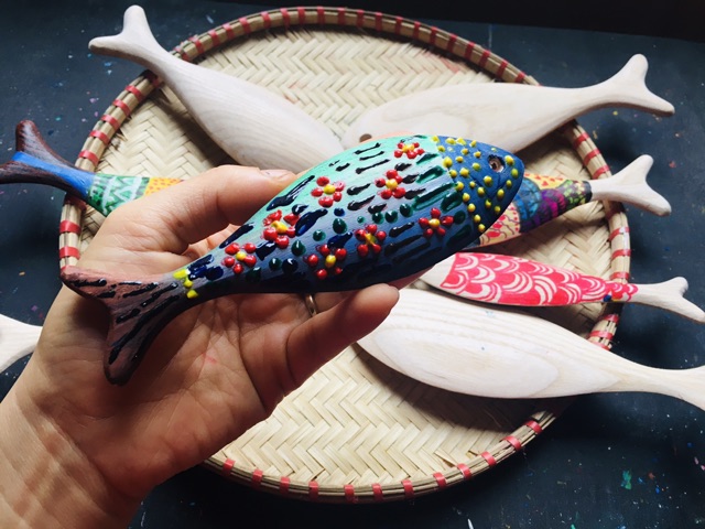 Cá gỗ handmade, cá Mộc decor trang trí nhà cửa