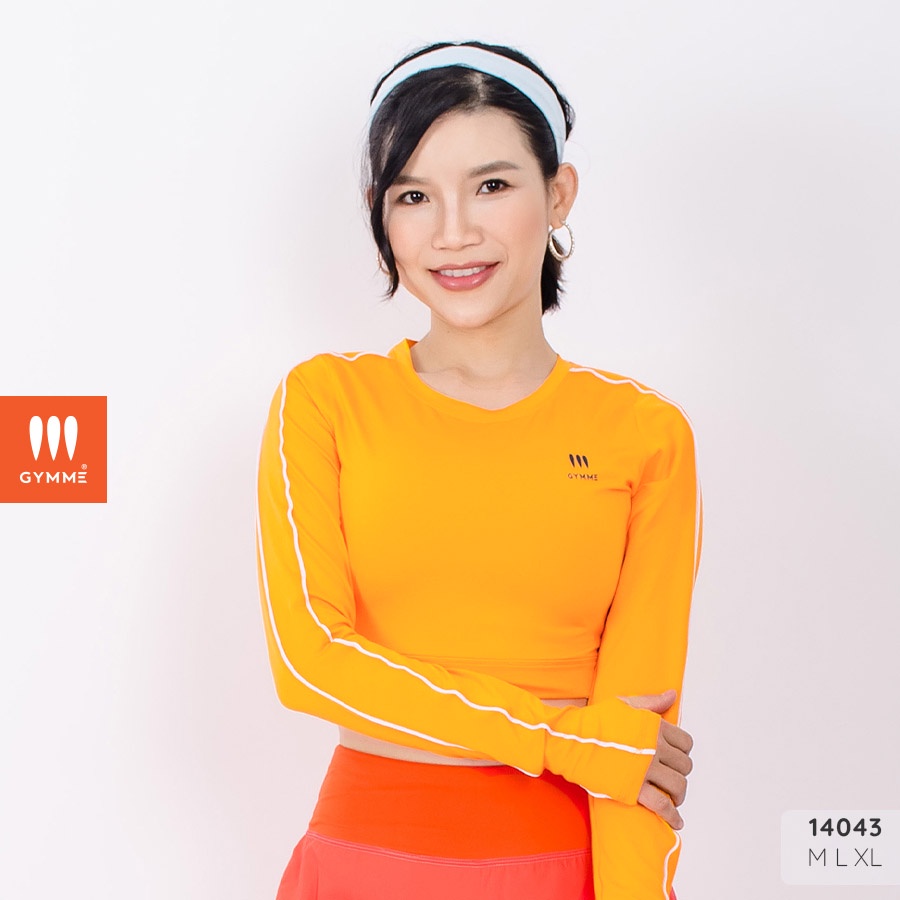 Áo croptop thể thao nữ gymme tập gym yoga tay dài cao cấp - 14043